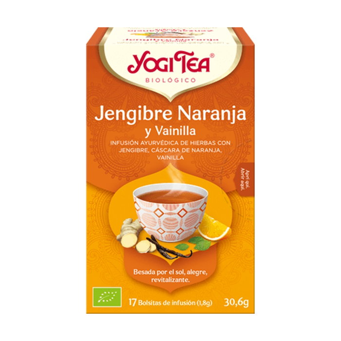 YOGI TEA Infusion ayurvédica Jengibre, Naranja y Vainilla (17 sachets)