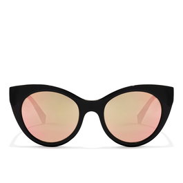 Hawkers DIVINE #black Lunettes de Soleil Femme Cat-eye Verres Rose Gold UV400 Monture TR90 Noir