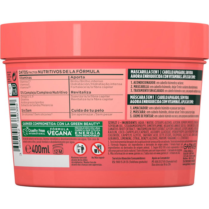 Garnier Fructis Hair Food Masque Revitalisant à la Pastèque 350 ml