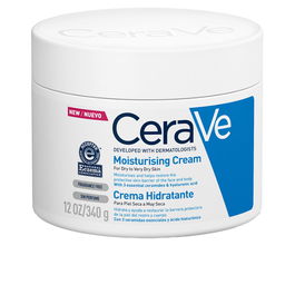 Cerave Crème Hydratante Peaux Sèches à Très Sèches 340g - Technologie MVE, Renforce la Barrière Cutanée