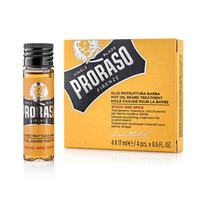 Proraso Huile de soin chaude pour barbe Wood and Spice 4 x 17 ml Proraso Huile de soin chaude pour barbe Wood and Spice 4 x 17 ml