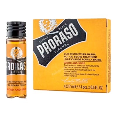 Proraso Huile de soin chaude pour barbe Wood and Spice 4 x 17 ml Proraso Huile de soin chaude pour barbe Wood and Spice 4 x 17 ml