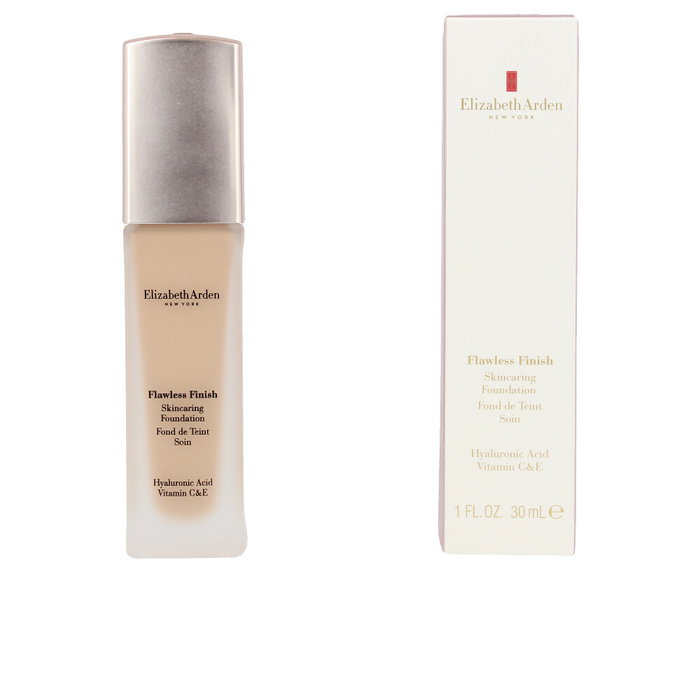 Elizabeth Arden Fond de Teint Soin Flawless Finish #410N - Tenue 24h, Mat Naturel, Peaux Mixtes à Grasses, 30ml