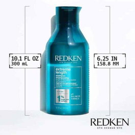 Redken - Shampooing Longueur Extrême 300ml - Fortifie et réduit la casse, aide à obtenir des cheveux plus longs - Avec biotine
