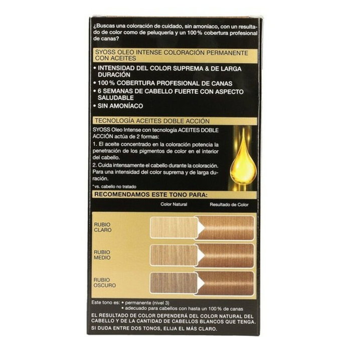 Syoss Olio Intense Teinture Permanente 7.10 Blond Naturel (Pack de 5) sun-free