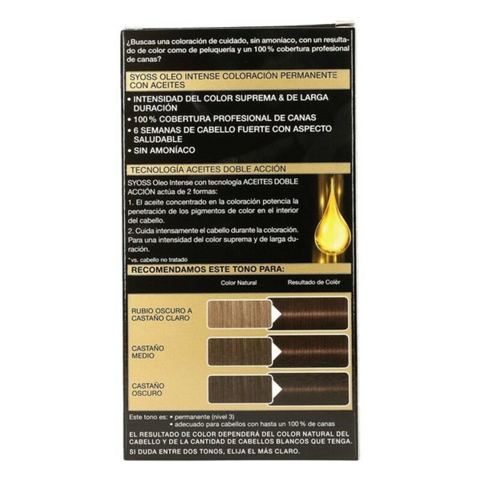 Syoss Olio Intense Teinture Permanente 3.10 Châtaigne