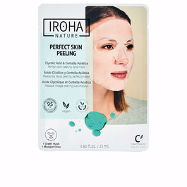 Iroha - Perfect Skin Peeling - Masque exfoliant visage tissu - Acide glycolique & Centella Asiatica - 23 ml - Pour peaux ternes, mixtes à grasses - Rénovation cutanée et éclat