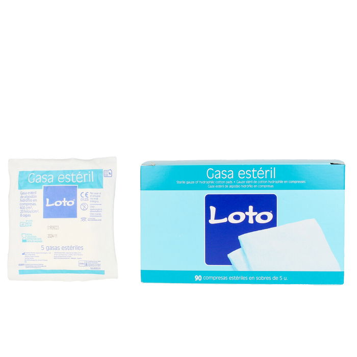 Indasec LOTO Compresses de gaze douce 100% coton, absorbantes, pour le nettoyage et la cicatrisation, 90 unités Indasec LOTO Compresses de gaze douce 100% coton, absorbantes, pour le nettoyage et la cicatrisation, 90 unités
