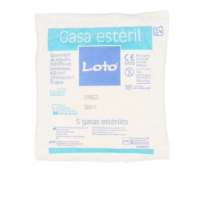 Indasec LOTO Compresses de gaze douce 100% coton, absorbantes, pour le nettoyage et la cicatrisation, 90 unités Indasec LOTO Compresses de gaze douce 100% coton, absorbantes, pour le nettoyage et la cicatrisation, 90 unités