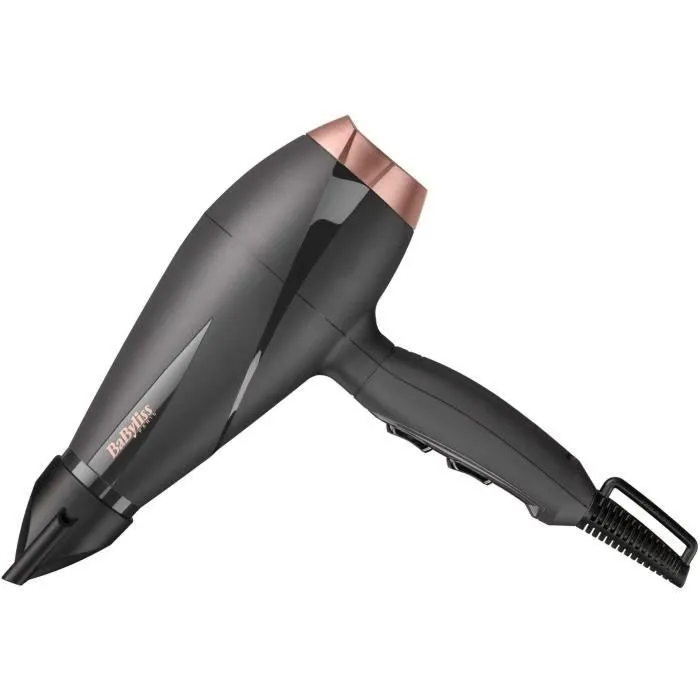 BaByliss Smooth Pro 2100 6709DE Seche-cheveux professionnel 2100W, ionique, concentrateur 6mm, diffuseur, 2 températures 2 vitesses, moteur AC, Fabriqué en Italie