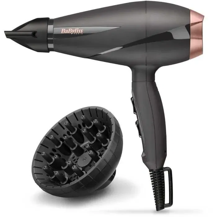 BaByliss Smooth Pro 2100 6709DE Seche-cheveux professionnel 2100W, ionique, concentrateur 6mm, diffuseur, 2 températures 2 vitesses, moteur AC, Fabriqué en Italie
