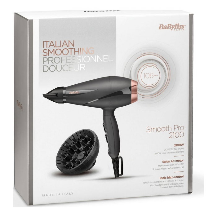 BaByliss Smooth Pro 2100 6709DE - Noir et Rose doré BaByliss Smooth Pro 2100 6709DE - Noir et Rose doré