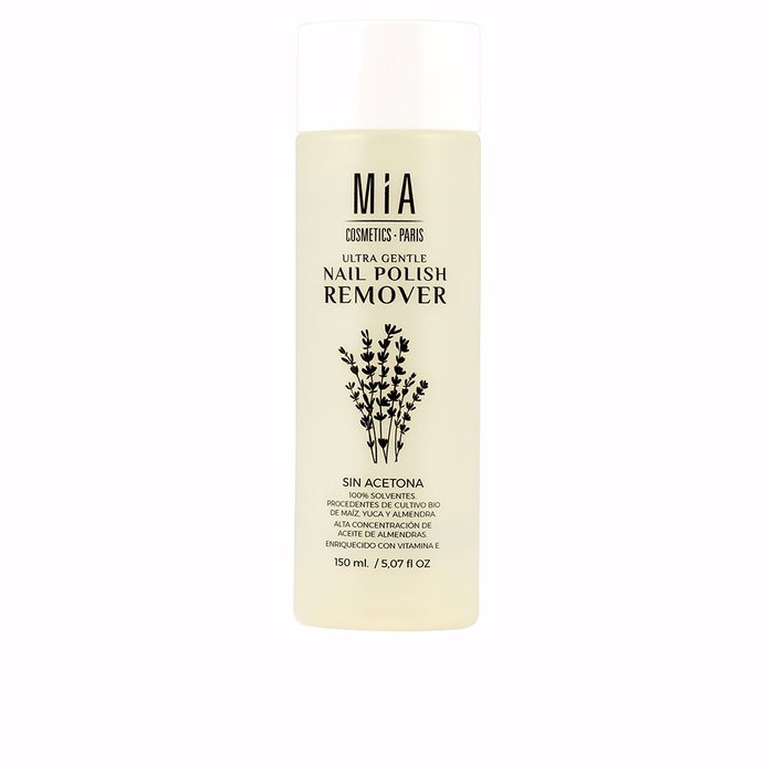 Mia Cosmetics Paris Dissolvant Ultra Doux pour Ongles 150 ml - Formule Bio, Sans Acétone, Enrichi en Huile d'Amande et Vitamine E Mia Cosmetics Paris Dissolvant Ultra Doux pour Ongles 150 ml - Formule Bio, Sans Acétone, Enrichi en Huile d'Amande et Vitamine E