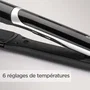 BaByliss Lisseur ST397E Sleek Control Wide avec plaques tourmaline céramique extra-larges 35x120mm, peignes amovibles, 6 températures (140-235°C) et ionique