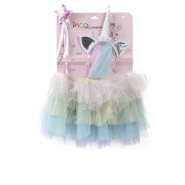 Inca Costume Licorne INCA LOT 3 pièces avec Tutu, Bandeau et Baguette Étoile