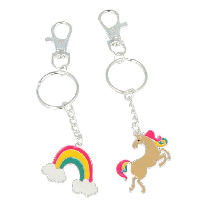 Inca Porte-clés licorne arc-en-ciel amis BFF - Coffret de 2 pièces