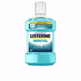 Listerine Bain de Bouche Menthol 1000 ml Rafraîchissant Protection Plaque Haleine Fraîche 24h
