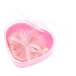 Inca Set de 5 Accessoires pour Cheveux et Poignets - Boîte Cœur avec 2 Bracelets, 2 Élastiques et 1 Attache-Cheveux - Pour Filles