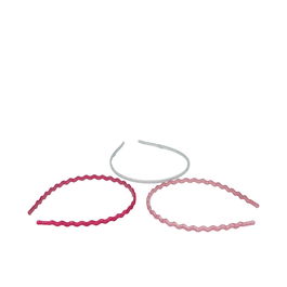 Inca Lot de 3 Bandeaux Fins à Paillettes avec Picots pour Cheveux - Rose, Fuchsia et Argent