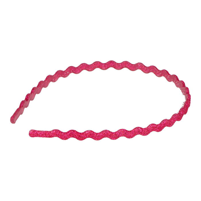 Inca Lot de 3 Bandeaux Fins à Paillettes avec Picots pour Cheveux - Rose, Fuchsia et Argent