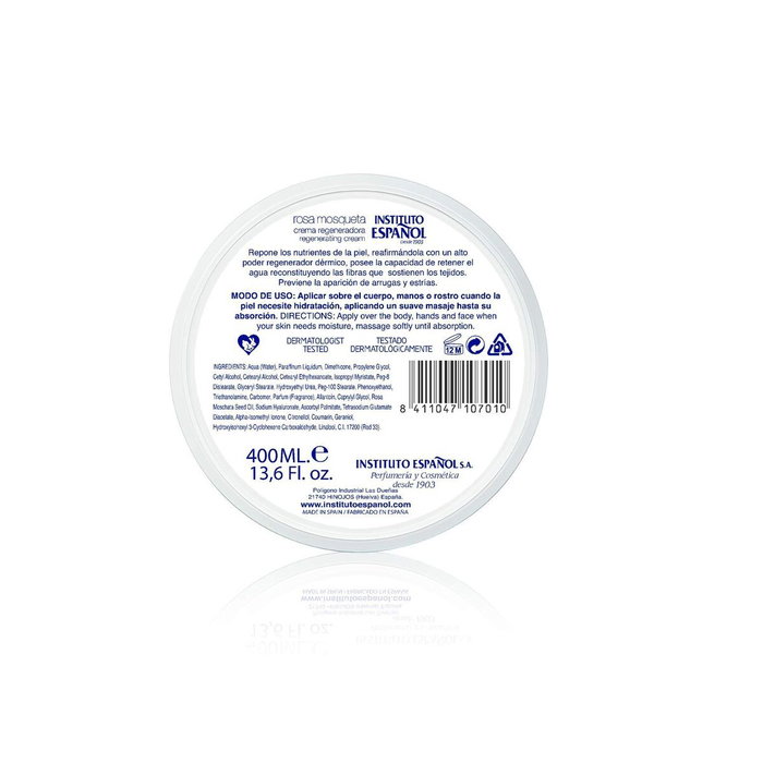 Instituto Español Crème régénératrice Rose Musquée 400 ml