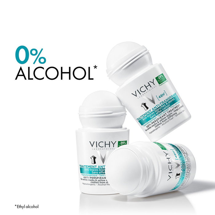 Vichy Traitement Anti-transpirant Déodorant Roll-on 50 ml, 48h Anti-marques Blanches, Peaux Sensibles Vichy Traitement Anti-transpirant Déodorant Roll-on 50 ml, 48h Anti-marques Blanches, Peaux Sensibles