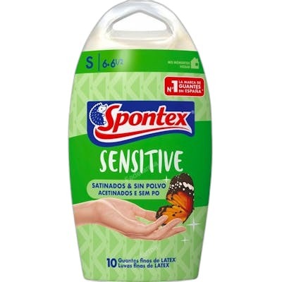 Spontex LATEX SENSITIVE Gants satinés sans poudre Taille S