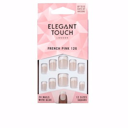 Elegant Touch French Rose Ongles Carré #126-S avec Colle, 24 Unités