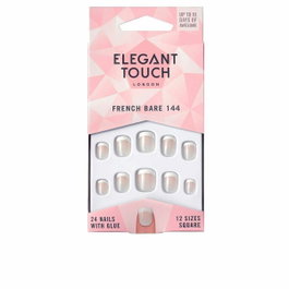 Elegant Touch FRENCH bare nails avec colle, carré, #144-XS, 24 unités