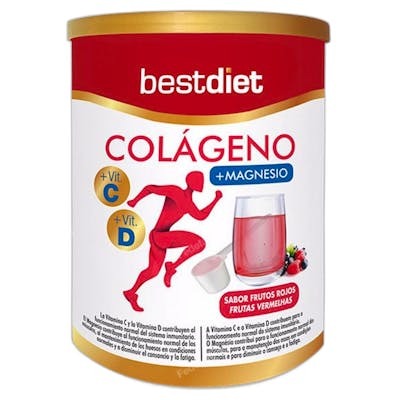 Best Diet Collagène au Magnésium en Poudre, Fruits Rouges, 250 g