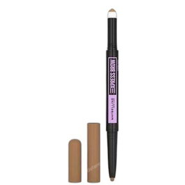MAYBELLINE Express Brow Satin Duo - Crayon et Gel à Sourcils 2 en 1, 0.71g, 001 Dark, pour un résultat naturel
