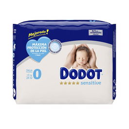 Dodot Sensitive Couches pour Nouveau-nés RN taille 0, moins de 3 kg, 24 unités
