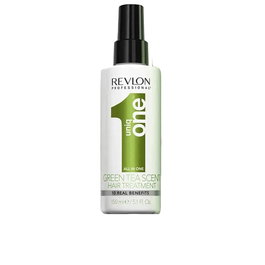 Revlon UNIQ ONE GREEN TEA Traitement Capillaire Tout en Un sans Rinçage, Spray 150 ml, Protège la Couleur, Hydrate et Démêle