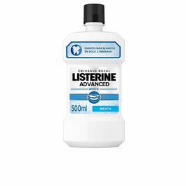 Listerine Bain de bouche Advanced White 500 ml pour des dents visiblement plus blanches