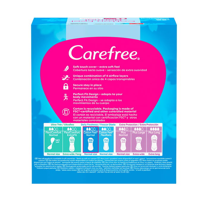 Carefree Protege-slips Cotton Sans Parfum Lot de 56