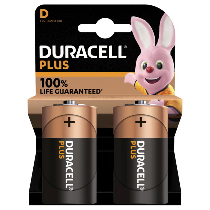 Duracell Plus Power LR20/MN1300, Pack de 2 piles alcalines
