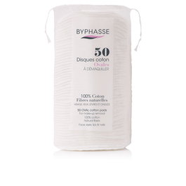 Byphasse Disques Demaquillants Ovale 100% Coton Naturel 50 Unités