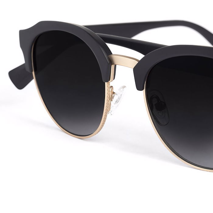 Hawkers Lunettes de soleil CLASSIC ARRONDI Noir Foncé 51 mm Verres Rondes Protection UV400 Catégorie 3