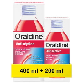 Oraldine Bain de Bouche Antiseptique 400 ml + 200 ml