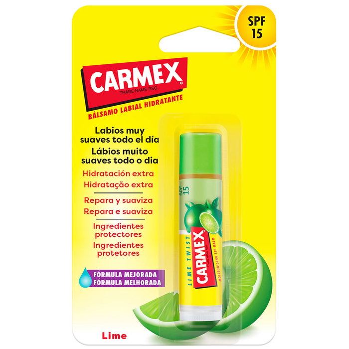 Carmex Baume à Lèvres Lime Twist Stick SPF15 4,25g Hydratant Protecteur