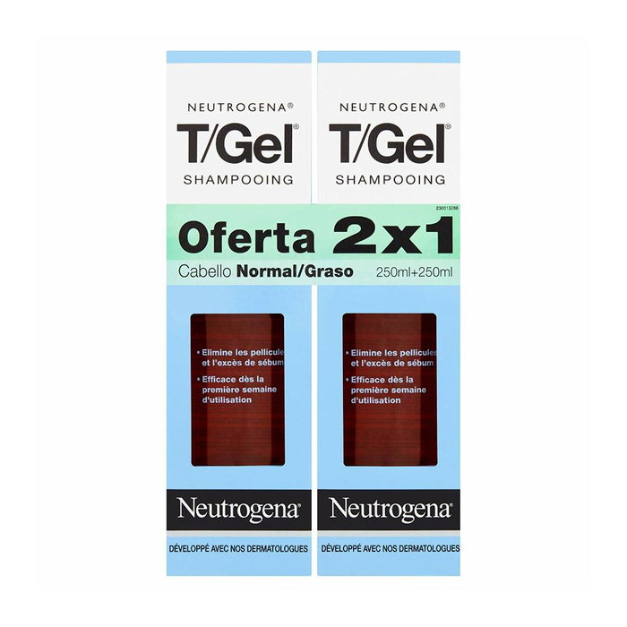Neutrogena T/Gel Shampooing Antipelliculaire Normal-Gras Pack 2 x 250 ml