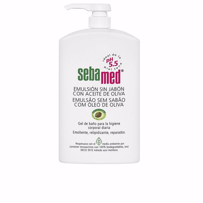 Sebamed Émulsion Sans Savon Gel de Bain à l'Huile d'Olive pour Tout Type de Peau, 1000 ml Sebamed Émulsion Sans Savon Gel de Bain à l'Huile d'Olive pour Tout Type de Peau, 1000 ml