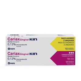 Kin CARIAX GINGIVAL Dentifrice, Pack 2 x 125 ml, Action sur les gencives sensibles et prévention caries