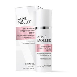 Anne Möller Brightening Perfector Fluid F30 SPF 30 - Fluide Perfecteur Lissant et Illuminant sans Huile, Anti-Taches, avec Vitamines C et E