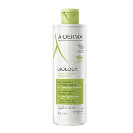 A-Derma Eau Micellaire Dermatologique Biologique BIOLOGIE pour Peaux Sensibles, Nettoie & Hydrate, 400 ml