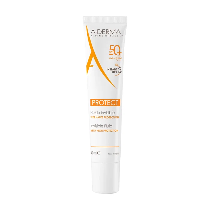 A-Derma PROTECT Fluide solaire visage invisible SPF50+ 40 ml