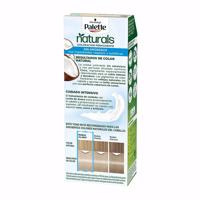 Palette Teinture NATURAL #10.2 Blond Froid Très Clair - Coloration Cheveux Permanente à base d'Ingrédients Naturels avec Huile de Coco