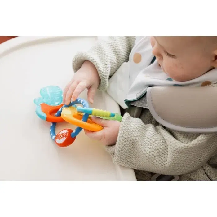 Nuby - Anneau de Dentition Réfrigérant IcyBite avec Technologie PureIce™, pour Bébés dès 4 mois, Clés Colorées pour Soulager les Gencives