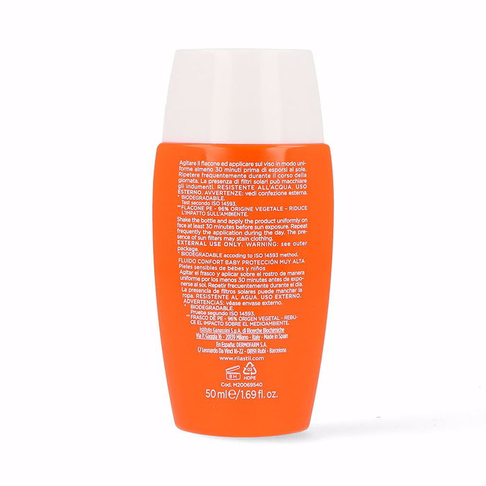 Rilastil SUN SYSTEM SPF50+ BABY comfort Crème Solaire Haute Protection 50 ml pour Peaux Sensibles et Atopiques