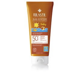Rilastil SUN SYSTEM SPF50+ Lait Velours Bébé 200 ml - Haute Protection UVA/UVB, Texture Agréable, Peau Sensible